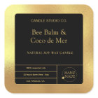 Luxury Gold Frame & Script Candle Sticker Label