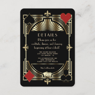 Luxury Gold Gatsby Style Wedding Reception Enclosure Card