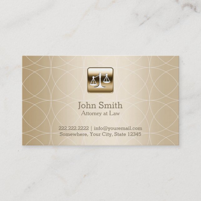 Luxury Gold Geo Patterns Attorney Business Card (Front)