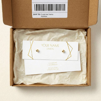 Luxury gold geometric earring display card