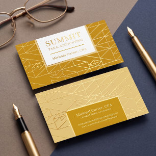 Luxury Gold Geometric Minimalist Modern Design Foil Business Cards