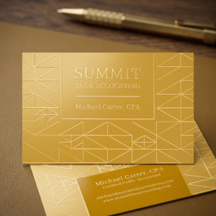 Luxury Gold Geometric Minimalist Modern Design Raised Spot UV Business Card