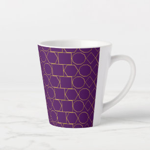 Luxury Gold Geometric on Royal Purple Latte Mug