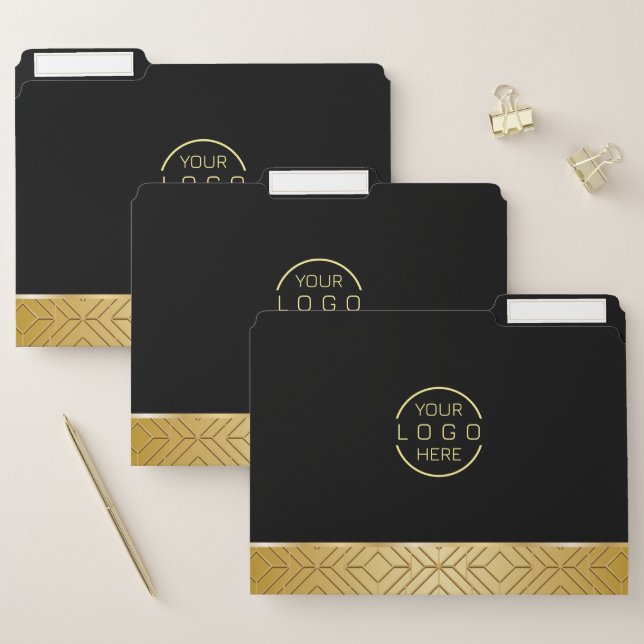Luxury Gold Geometric Pattern Border File Folder (Set)