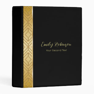 Luxury Gold Geometric Pattern Border Mini Binder