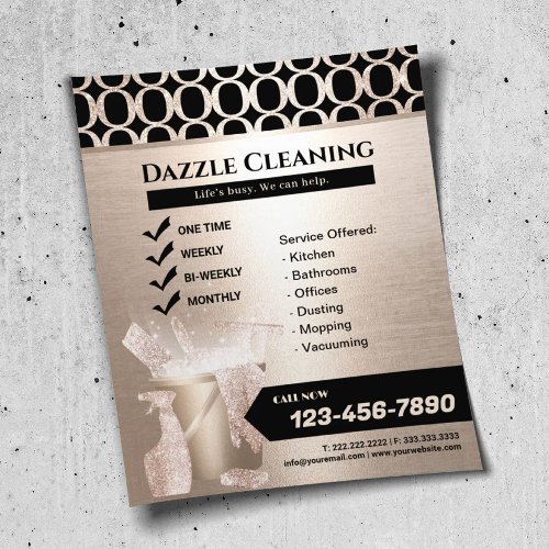 Luxury Gold Geometric Pattern Cleaning Service  Flyer