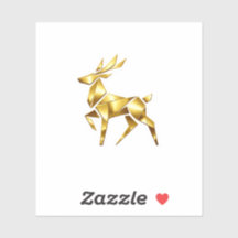Luxury Gold Geometric Reindeer Sticker Christmas