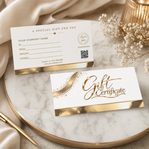Luxury Gold Gift Certificate – Elegant Metallic