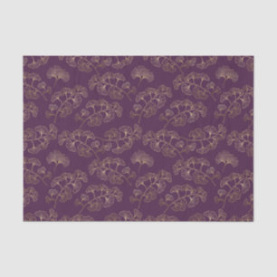 Luxury Gold Ginkgo Leaves on Deep Purple Tissue Paper