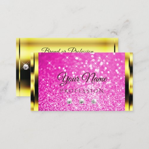 Luxury Gold Girly Pink Glitter Sparkle Stars Jewel Business Card
