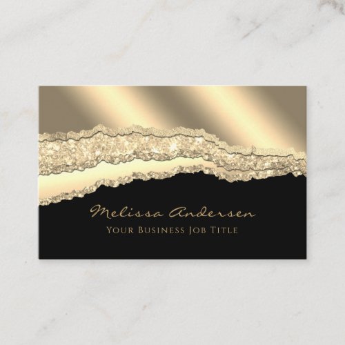 Luxury Gold Glam Glitter Foil Torn Edges Business Card