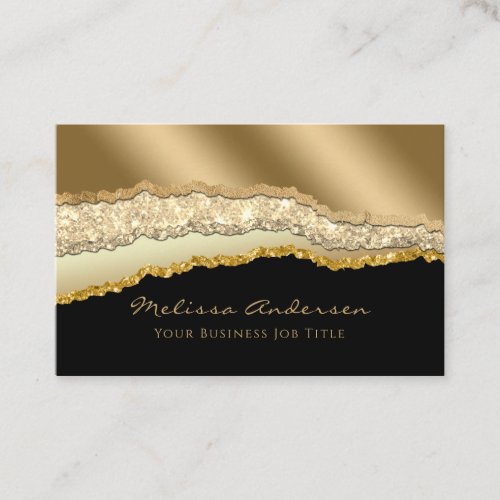 Luxury Gold Glam Glitter Foil Torn Edges Business Card