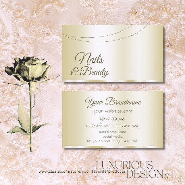 Luxury Gold Glamorous Professional and Simple  Business Card (Creator Uploaded)