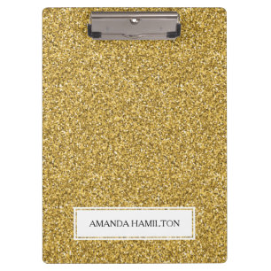 Luxury gold Glitter add your name Clipboard