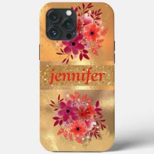 Luxury Gold Glitter and Sparkle Monogram iPhone 13 Pro Max Case