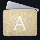 Luxury Gold Glitter and Sparkle Monogram Laptop Sleeve<br><div class="desc">Luxury Gold Faux Glitter and Sparkle Elegant Monogram Case. This case can be customized to include your initial and first name.</div>