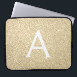 Luxury Gold Glitter and Sparkle Monogram Laptop Sleeve<br><div class="desc">Luxury Gold Faux Glitter and Sparkle Elegant Monogram Case. This case can be customized to include your initial and first name.</div>