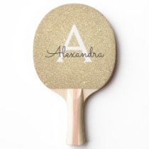 Luxury Gold Glitter and Sparkle Monogram Ping Pong Paddle Luxury Gold Glitter and Sparkle Monogram Ping Pong Paddle