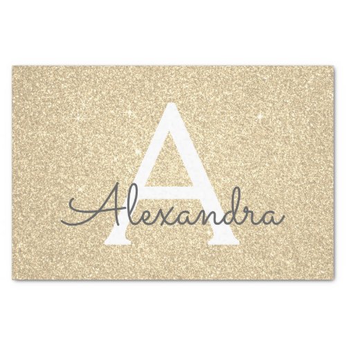 Luxury Gold Glitter and Sparkle Monogram Tissue Paper