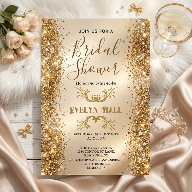 Luxury Gold Glitter Bachelorette Party Invitation (Creator Uploaded)