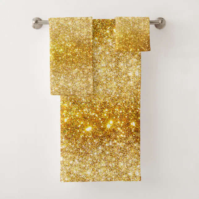 Luxury Gold Glitter Bath Towel Set Zazzle