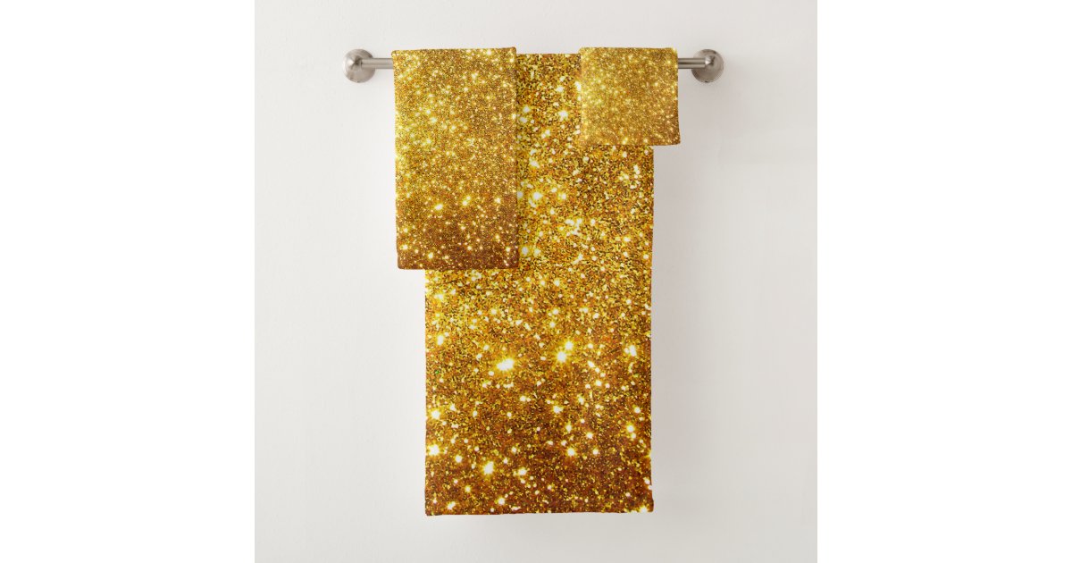 Luxury Gold Glitter Bath Towel Set Zazzle