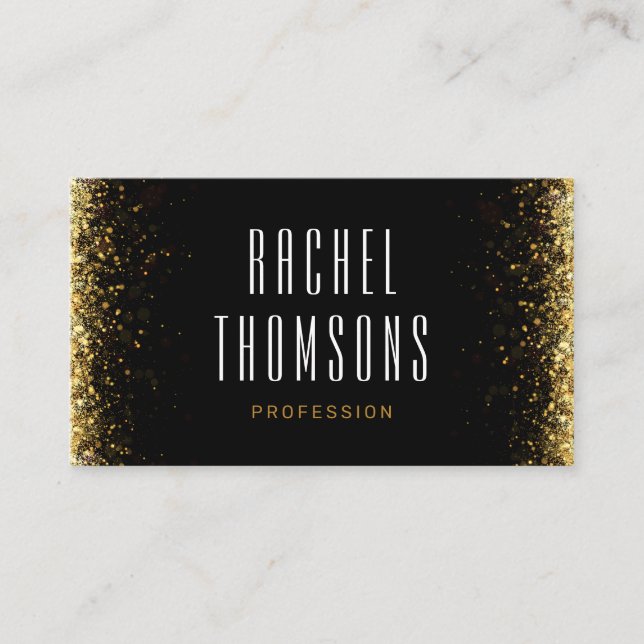 Luxury Gold Glitter Business Card (Front)
