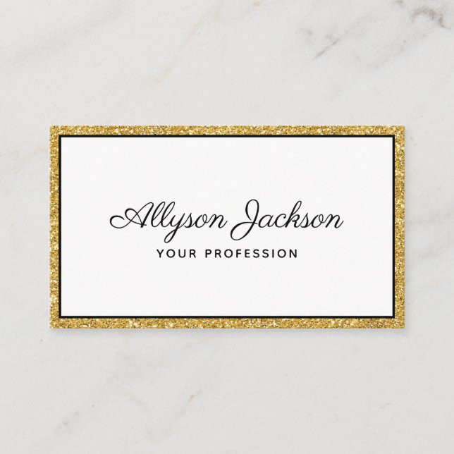 Luxury Gold Glitter Business Card (Front)