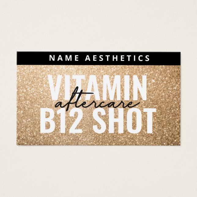Luxury Gold Glitter Dermal Filler Aftercare Card (Front)