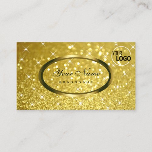 Luxury Gold Glitter Effect Sparkle Stars with Logo Business Card