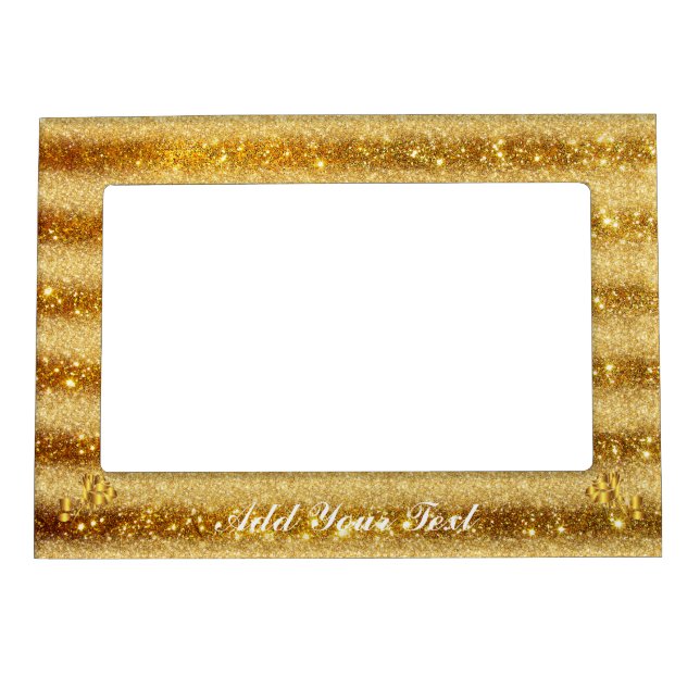 Luxury Gold Glitter Floral Gift Magnetic Frame (Front)