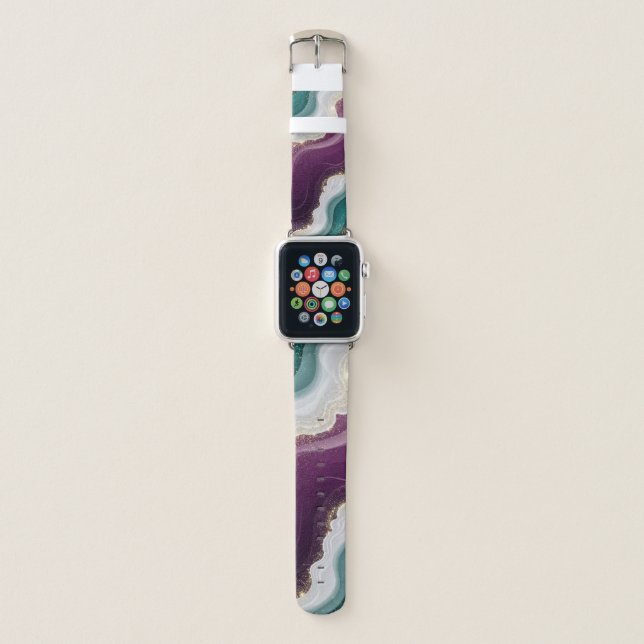 Luxury Gold Glitter Marble Pattern Apple Watch Band (Front)