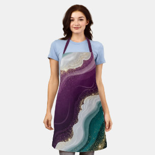 Luxury Gold Glitter Marble Pattern Apron