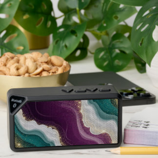 Luxury Gold Glitter Marble Pattern Bluetooth Speaker