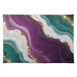 Luxury Gold Glitter Marble Pattern Cloth Placemat