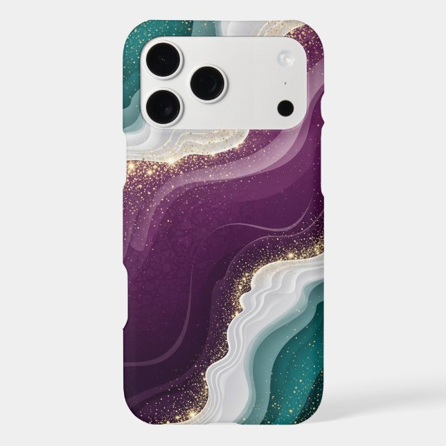 Luxury Gold Glitter Marble Pattern iPhone Case (Back)