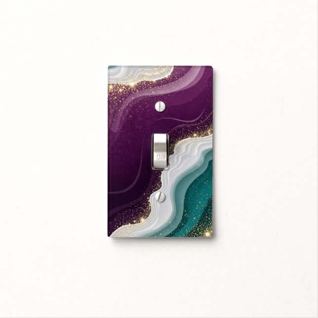 Luxury Gold Glitter Marble Pattern Light Switch Cover (In Situ)