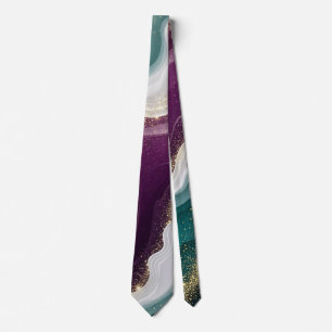 Luxury Gold Glitter Marble Pattern Neck Tie