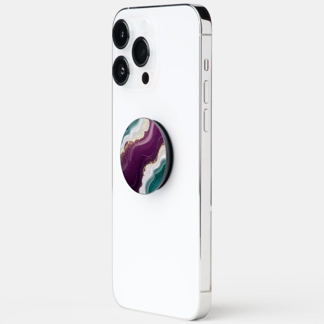 Luxury Gold Glitter Marble Pattern PopSocket (Left)