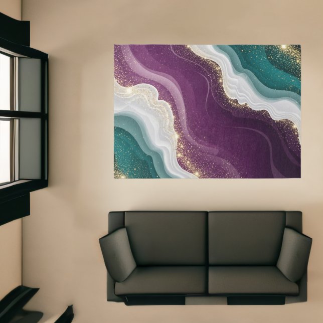 Luxury Gold Glitter Marble Pattern Rug (Insitu (Indoor 1))