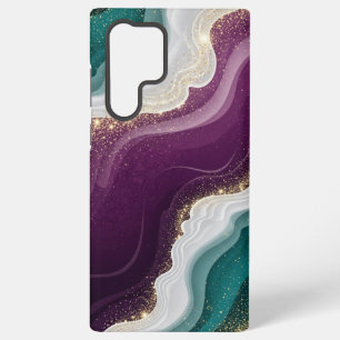 Luxury Gold Glitter Marble Pattern Samsung Galaxy S22 Ultra Case