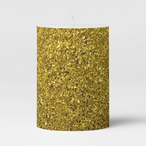 Luxury Gold Glitter Party Favor Pillar Candle