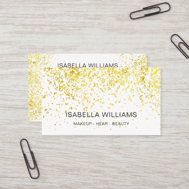 Luxury Gold Glitter Pattern Business Card (Front/Back In Situ)