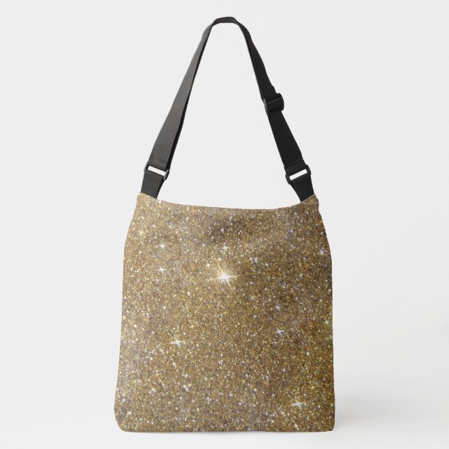 Luxury Gold Glitter Print Crossbody Bag (Front)