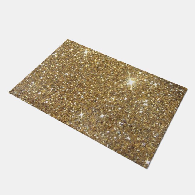 Luxury Gold Glitter Print Doormat (Angled)