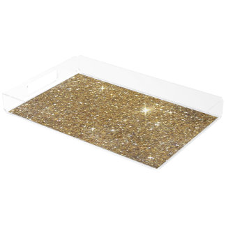 Luxury Gold Glitter - Printed Image Acrylic Tray