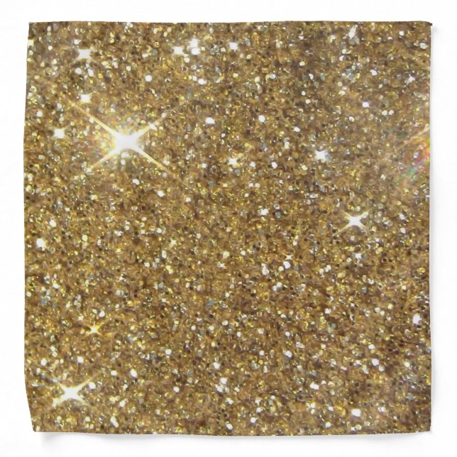 Luxury Gold Glitter - Printed Image Bandana (Front)