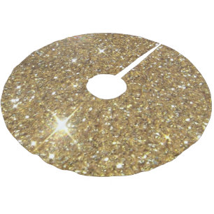 Luxury Gold Glitter - Printed Image Brushed Polyester Tree Skirt