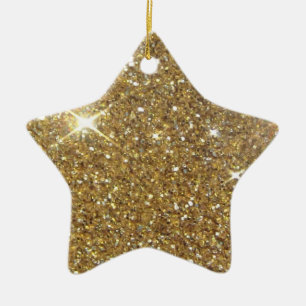 Luxury Gold Glitter - Printed Image Ceramic Ornament