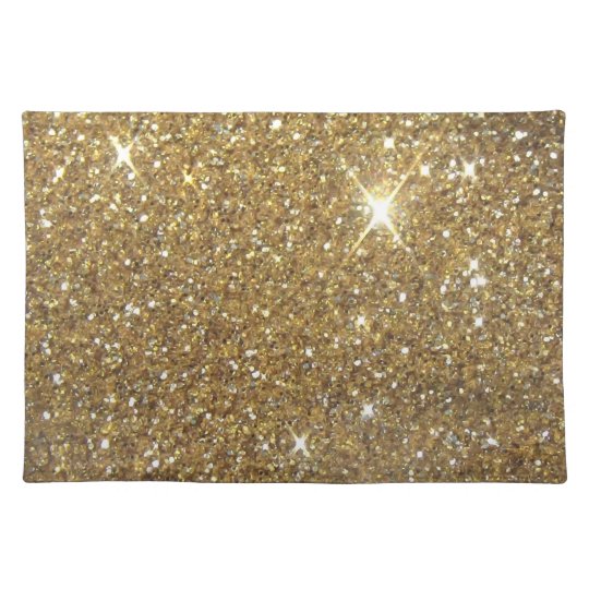 Luxury Gold Glitter Printed Image Cloth Placemat